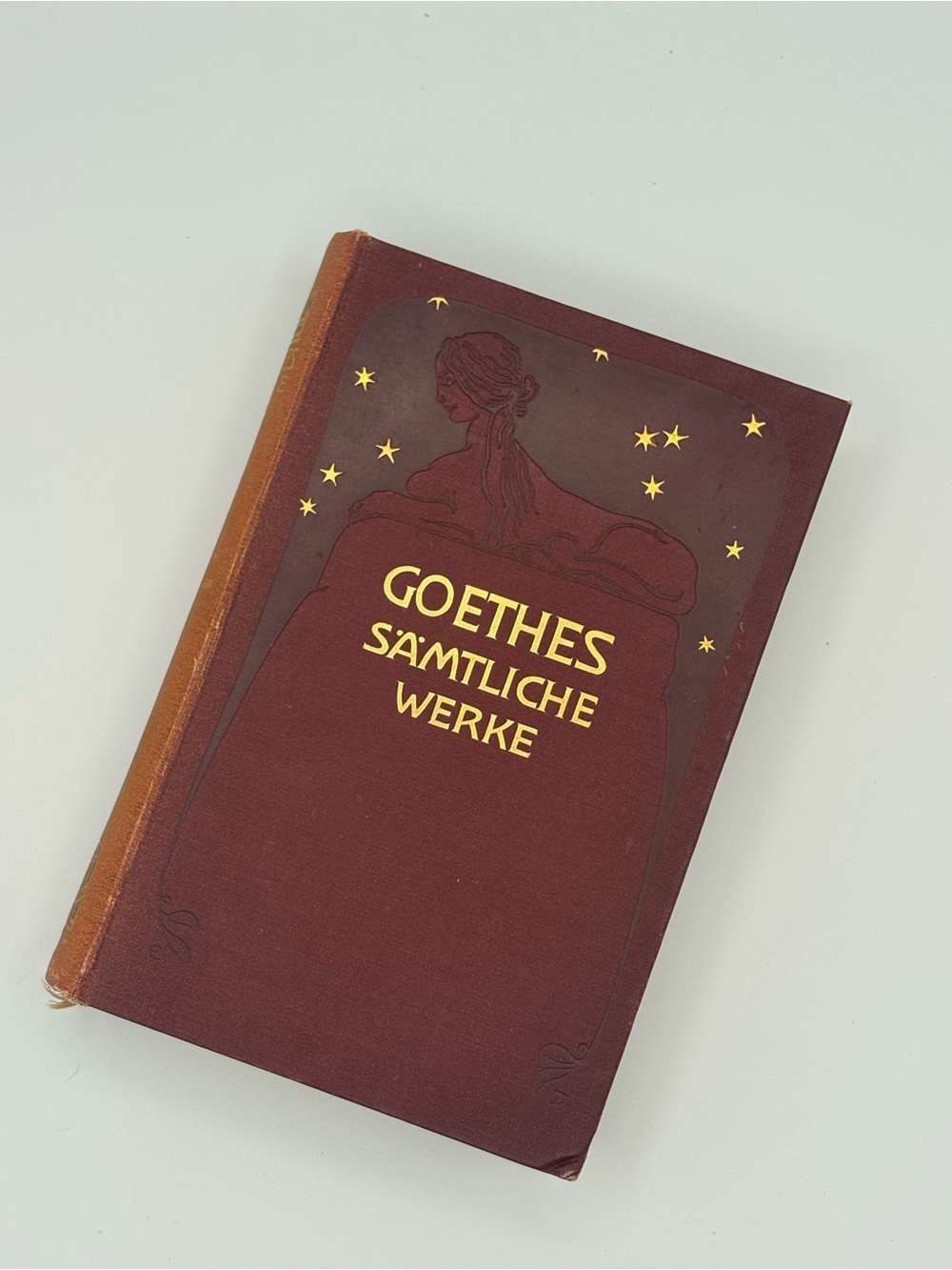 Antique 1910 Goethes Sämtliche Werke Hardcover Book - Burgundy with Gold Accents